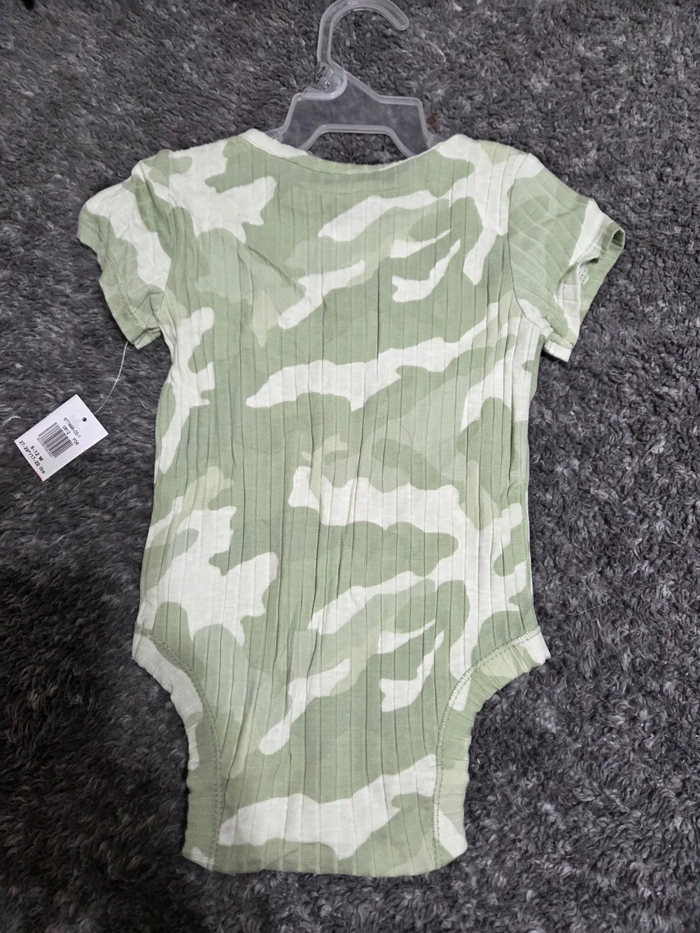 Old Navy Green and White Camo Ribbed Baby One-Piece